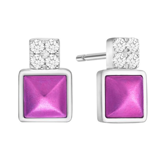 Purple hot sale diamond earrings