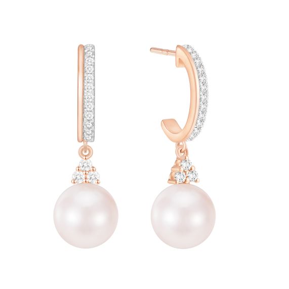 White gold and sale pearl drop earrings