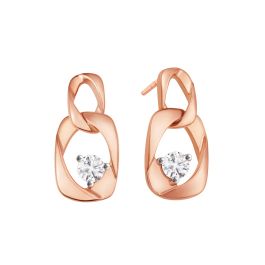 Diamond Chamfered Rose Gold Earrings