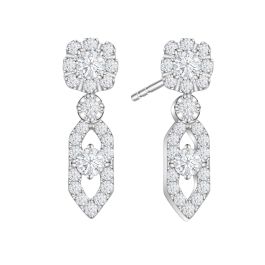 Diamond Art Nouveau White Gold Earrings