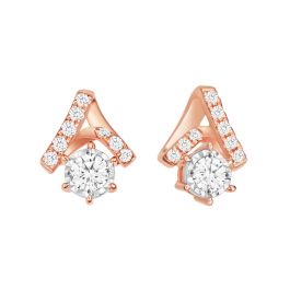 Diamond Rose & White Gold Triad Earrings