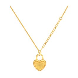 Heart Lock Yellow Gold Necklace