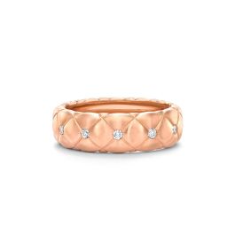 Treillage Diamond Brushed Rose Gold Ring