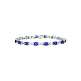 Blue Sapphire & Diamond Majesty White Gold Bangle