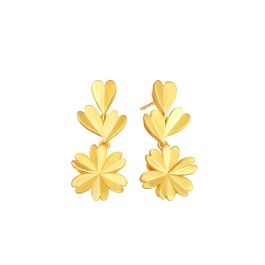 Origami Blossom Yellow Gold Earrings