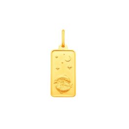 Pisces Horoscope Yellow Gold Pendant