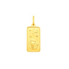 Leo Horoscope Yellow Gold Pendant