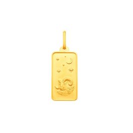 Aries Horoscope Yellow Gold Pendant