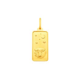 Taurus Horoscope Yellow Gold Pendant