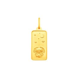 Cancer Horoscope Yellow Gold Pendant