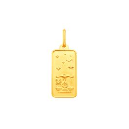 Libra Horoscope Yellow Gold Pendant