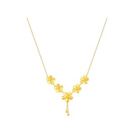 Floral Cascade Yellow Gold Necklace