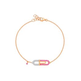 Pink Sapphire Diamond Rose Gold Bracelet