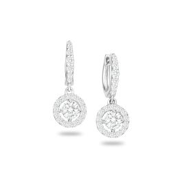 Diamond Halo White Gold Earrings