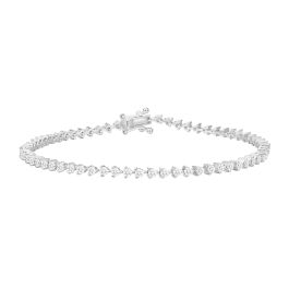 18K White Gold Tennis Diamond Bracelet​