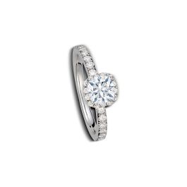 Black Label Diamond Pave Cushion White Gold Ring