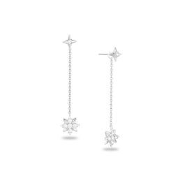 White Gold Octagram Star Earrings