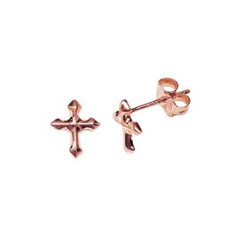 Cross Rose Gold Earrings