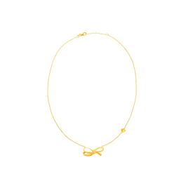 Ribbon Yellow Gold Necklace