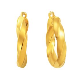 Twist Yellow Gold Hoop Earrings