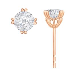 Diamond Heart Rose Gold Earrings