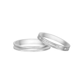 White Gold Wedding Band [Pair]