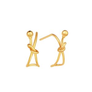  Twist Yellow Gold Earrings