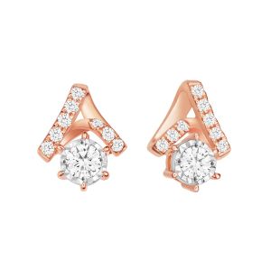 Diamond Rose & White Gold Triad Earrings