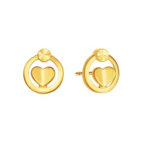 Sweetheart Yellow Gold Earrings