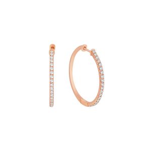 Diamond Hoop Rose Gold Earrings