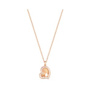 Mother of Pearl & Diamond Infinite Heart Rose Gold Necklace