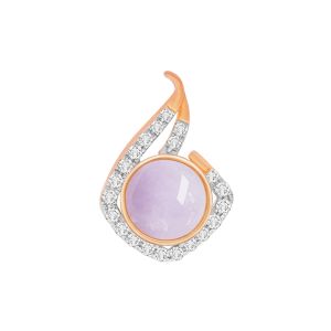 Lavender Jade Rose Gold Diamond Pendant