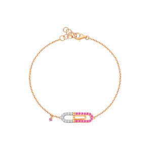 Pink Sapphire Diamond Rose Gold Bracelet