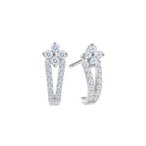 Diamond White Gold Floral Vine Earrings