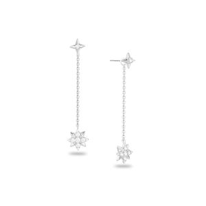 White Gold Octagram Star Earrings