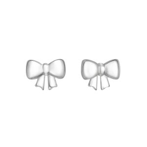 White Gold Bow Earrings