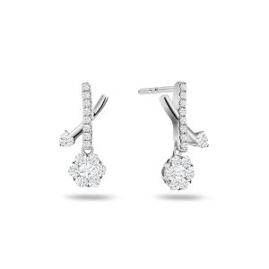 Diamond White Gold Blossom Earrings