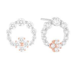 Diamond Rose & White Gold Earrings